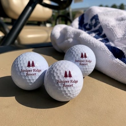 Branded golf balls with logo